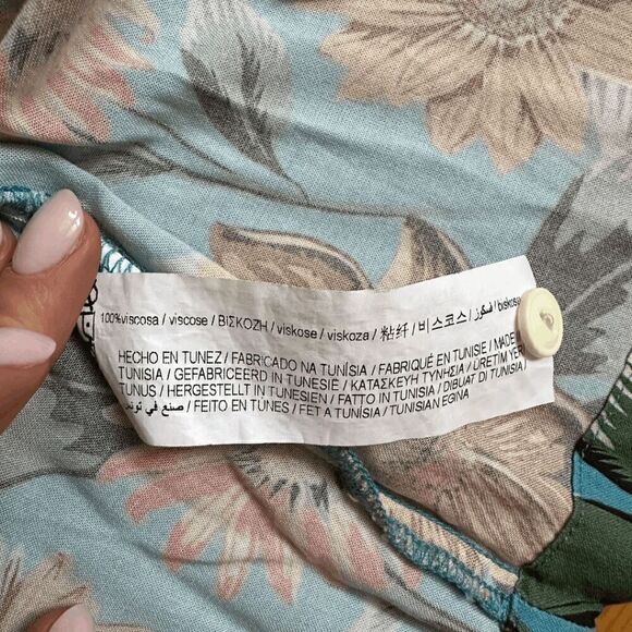 Pull&Bear STWD Mens Multicolor Floral Short Sleeve Viscose Button Up Shirt Mediu - Picture 4 of 7